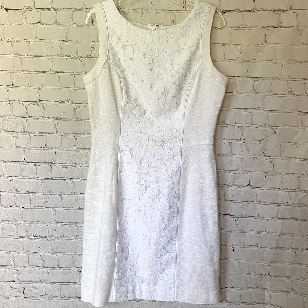 NWT Lilly Pulitzer Idola Dress Resort White Pique Lace wedding shower size 12
